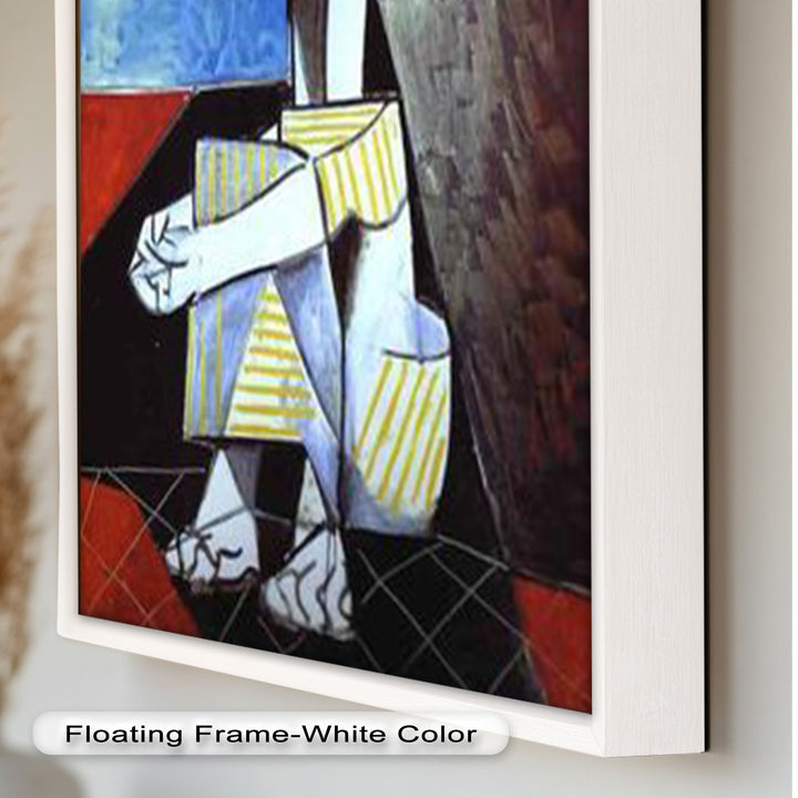 Seated in Reflection – Picasso Style Abstract Oil Painting