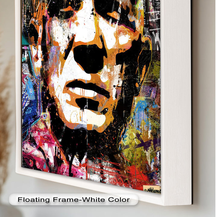 Graffiti Face Portrait Wall Art – Urban Abstract Oil Painting