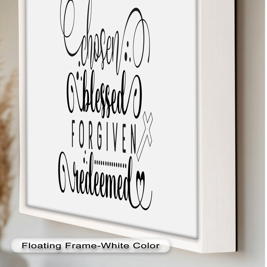 Chosen, Blessed, Forgiven, Redeemed – Bible Verse Oil Painting