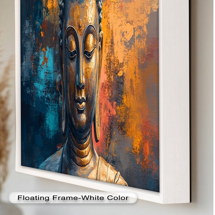 Golden Buddha Wall Art – Colorful Oil Painting