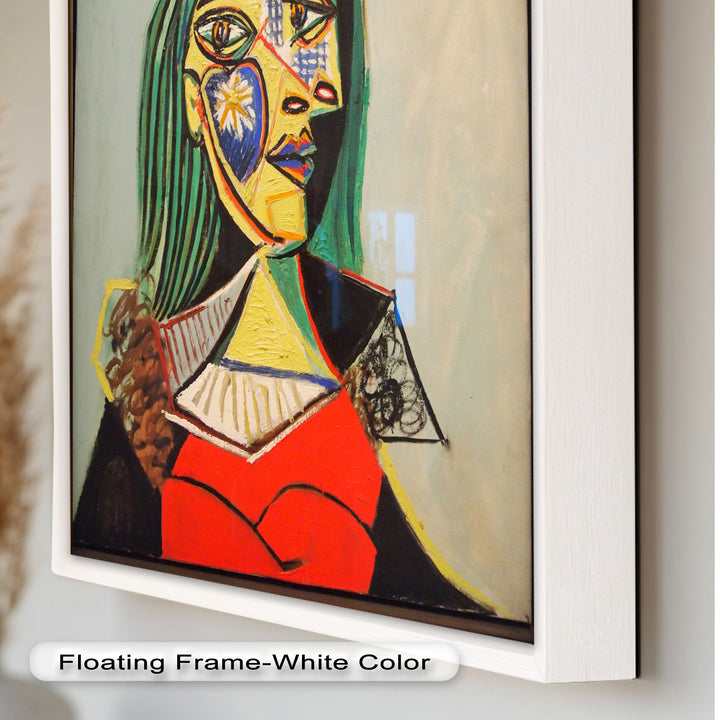 Solar Veil – Cubist Portrait of a Woman in Red Hat Oil Painting