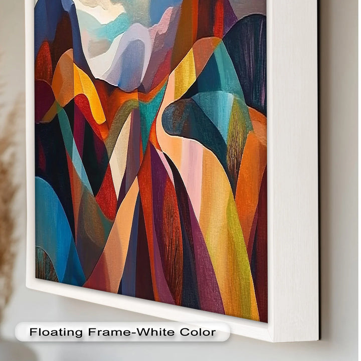 Valley of Vibrance – Geometric Landscape Abstract Oil Painting - MyPhotoStation