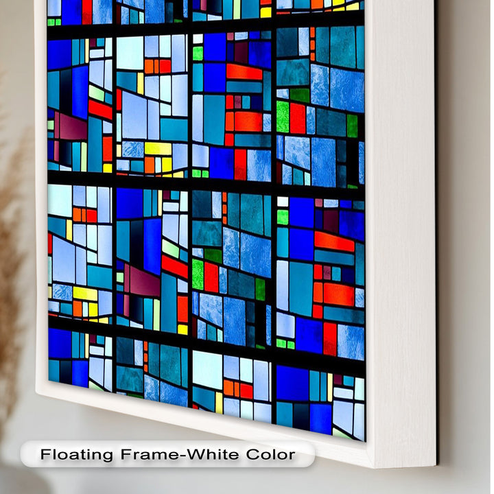 Farbblock-Mosaik-Look Wandkunst – Modernes abstraktes Ölgemälde