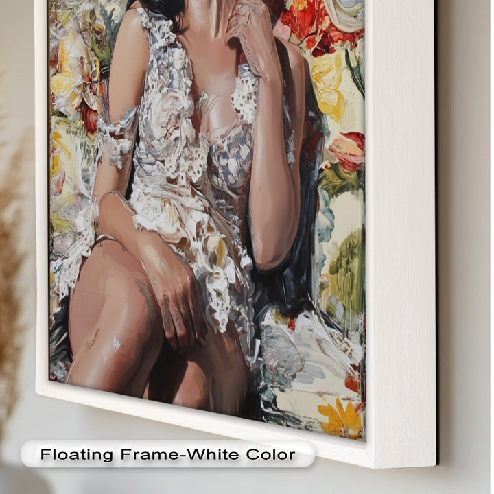 Reverie in Bloom – Zeitgenössische romantische figurative Ölmalerei