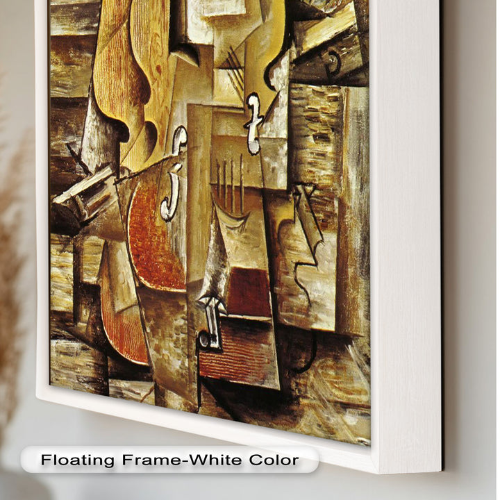 Violin & Grapes Wall Art – Cubist Still Life Oil Painting