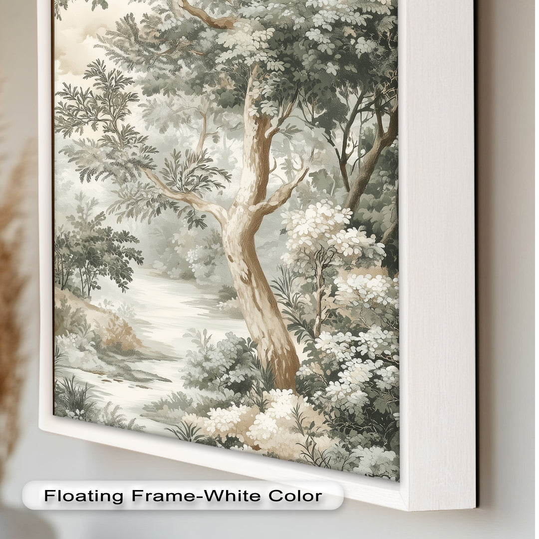Nature Wall Art - Sepia Forest Landscape Oil Painting