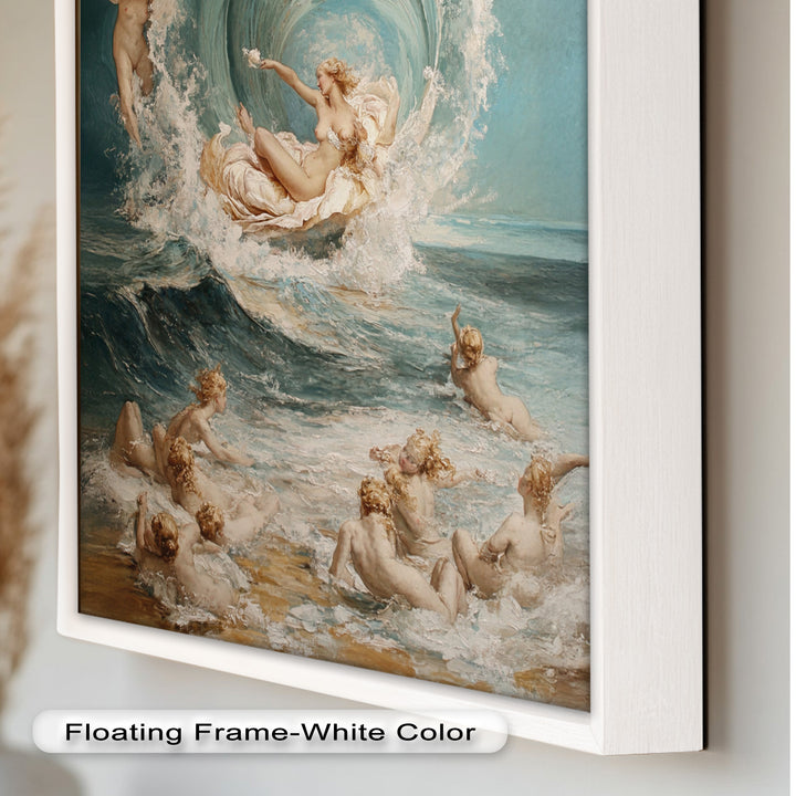 The Birth of Beauty – Mythic Seafoam and Cherubs Nude Oil Painting