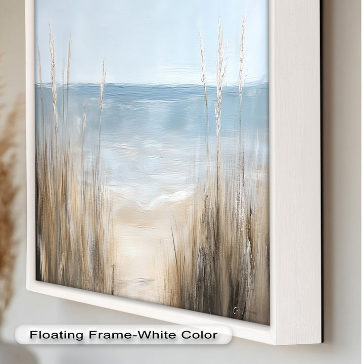Coastal Wall Art-Beach Grass Landscape Oil Painting