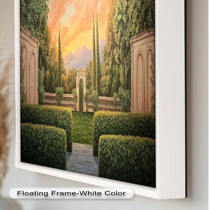 Sunset Garden Gateway – Classical Landscape Oil Painting