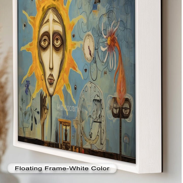 Solar Mindscape – Surreales Sonnengesicht-Ölgemälde von Picasso
