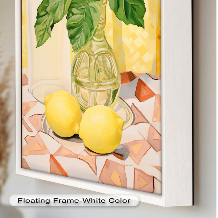 Lemon & Leaf Kitchen Art – Framed Oil Painting