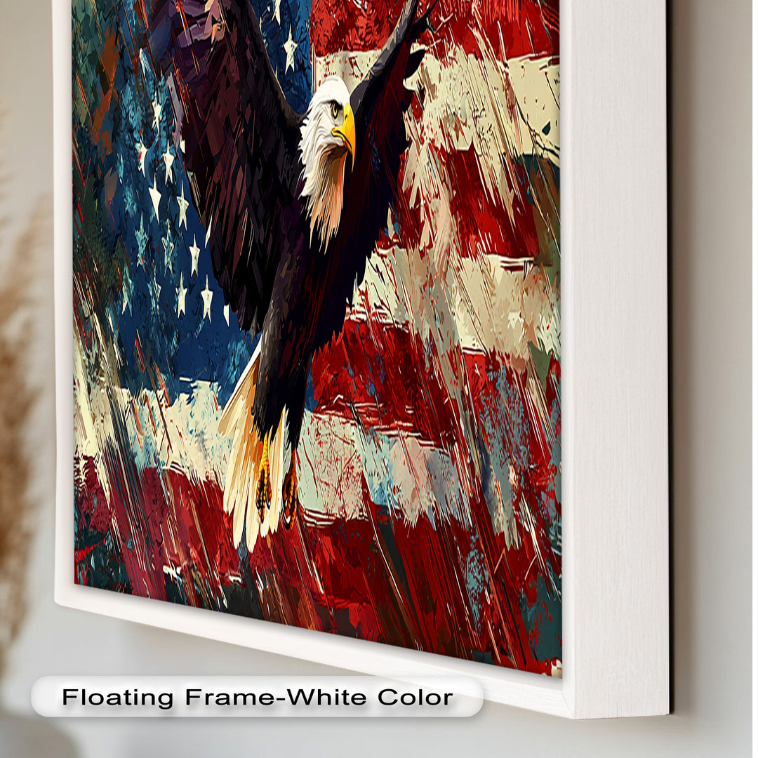 Soaring Freedom – Patriotic Eagle Oil Painting