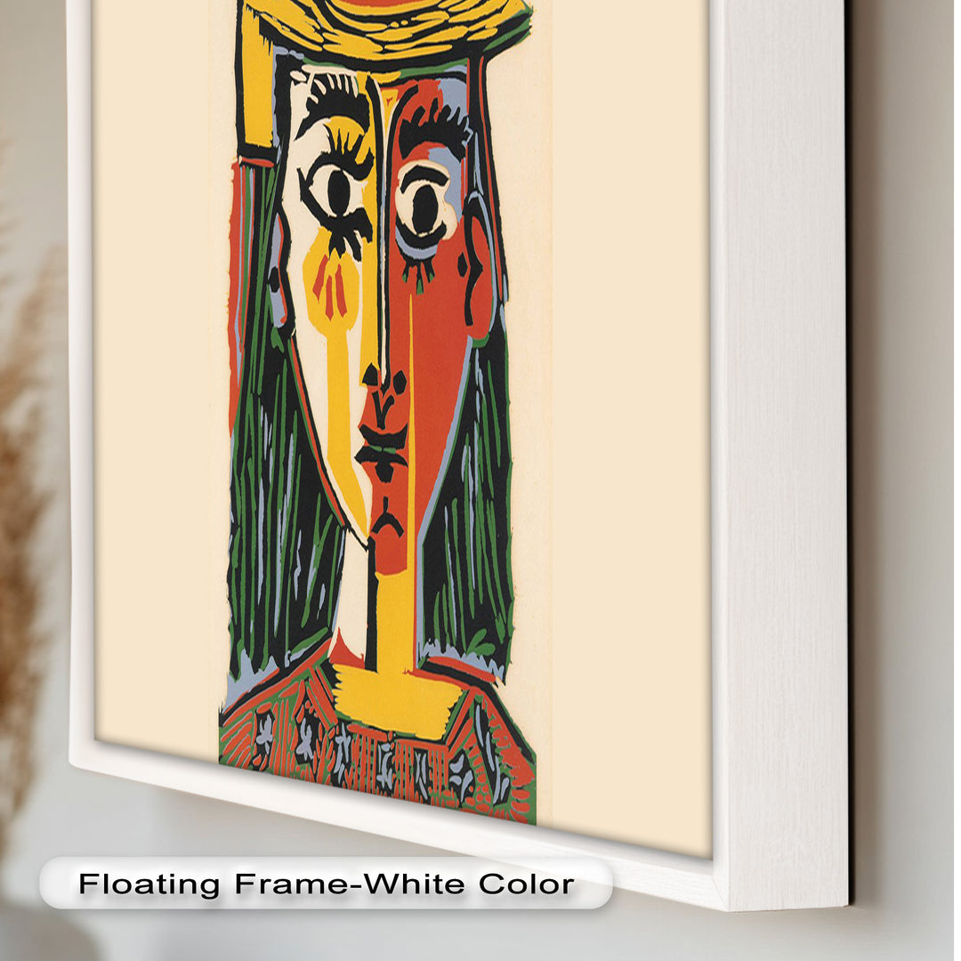 Cubist Woman Portrait Wall Art – Abstract Oil Painting