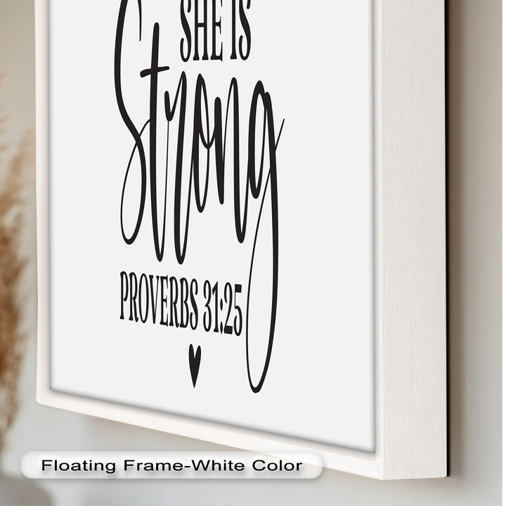 She Is Strong – Proverbs 31:25 Bible Verse Oil Painting