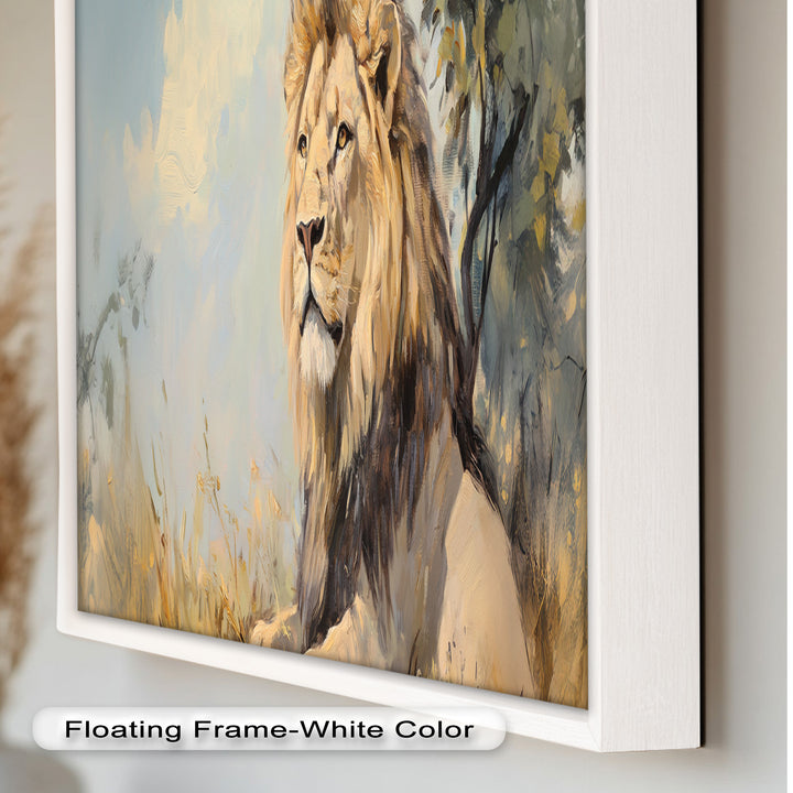 Lion Beneath African Sky - Animal Oil Painting