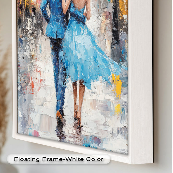 Forever in the Rain – Romantic Couple Love Oil Painting