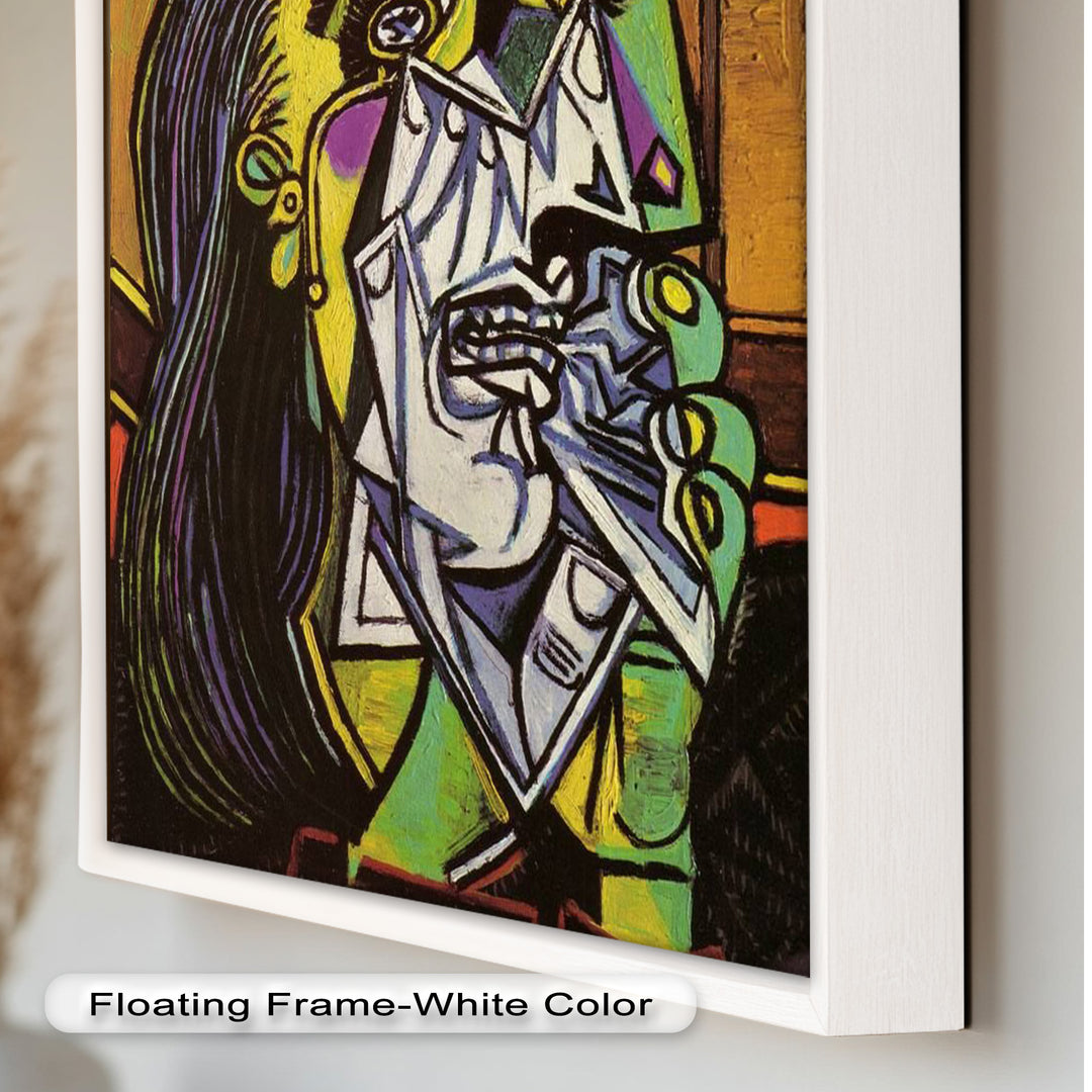 Woman Weeping in Red Hat – Emotional Cubist Expression Picasso Oil Painting