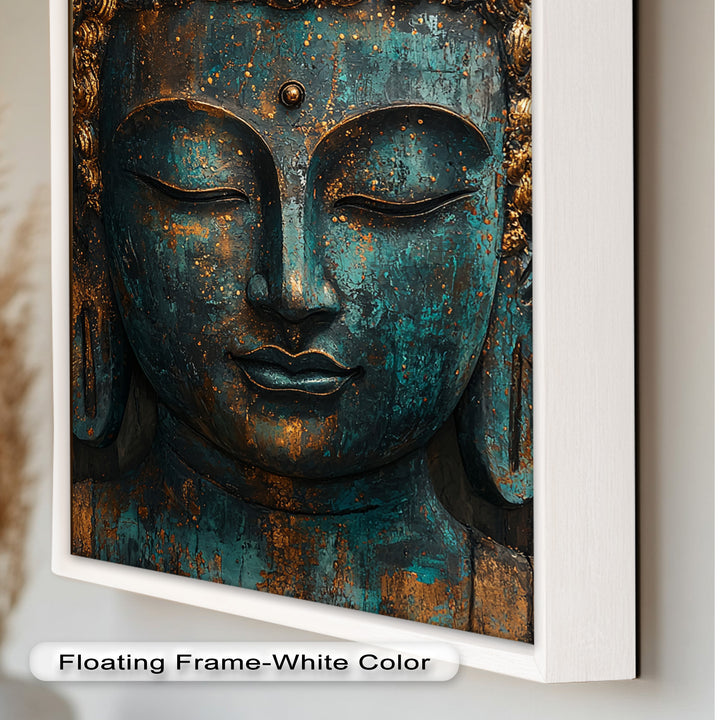 Turquoise Buddha Wall Art – Religious Oil Painting