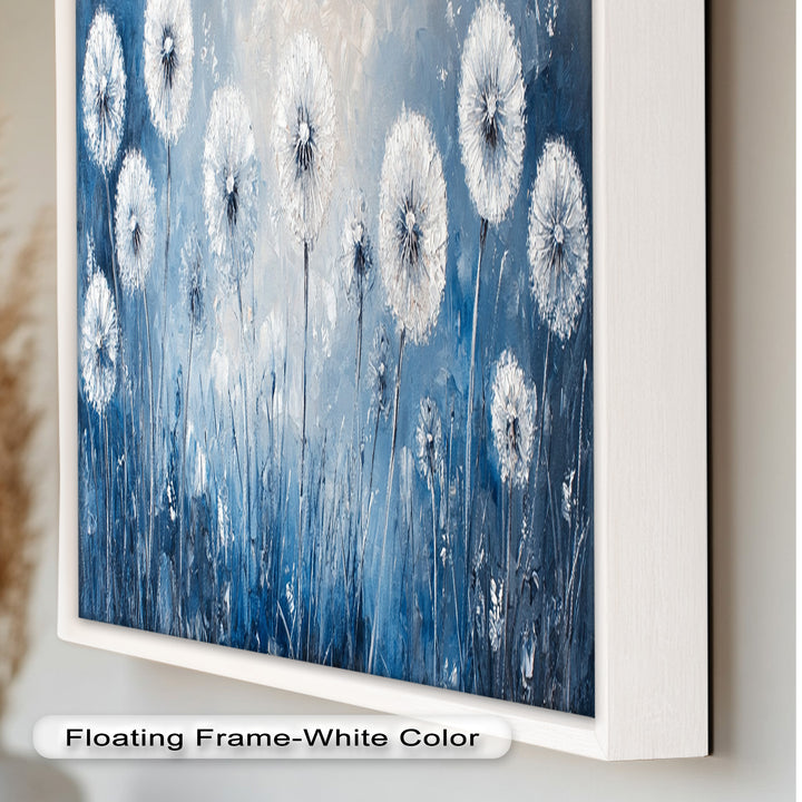 White Dandelion Field Wall Art – Floral Oil Painting