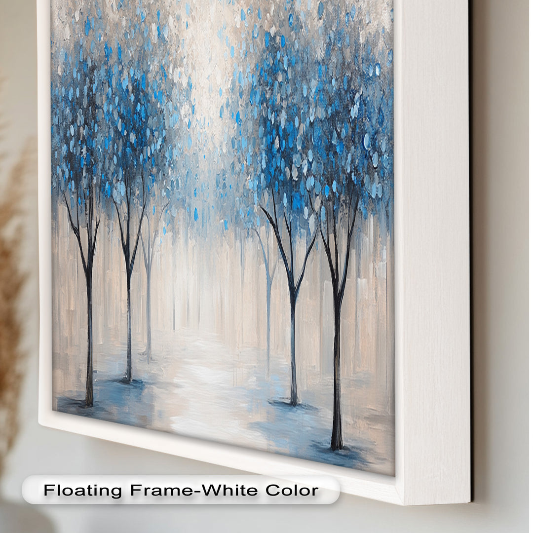 Blue Blossom Trees Wall Art – Floral Oil Painting