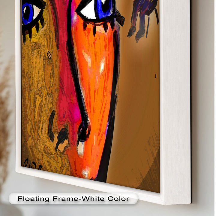 Gaze of Fire – Abstract Portrait with Distant Figure Picasso Oil Painting