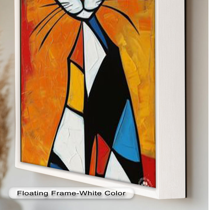 Geometric Feline – Abstract Cat Picasso Style Oil Painting