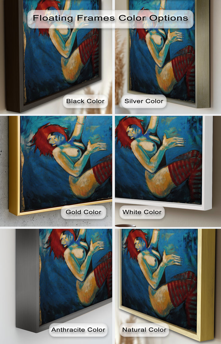 Red-Haired Nude with Blue Shadows - Picasso Oil Painting