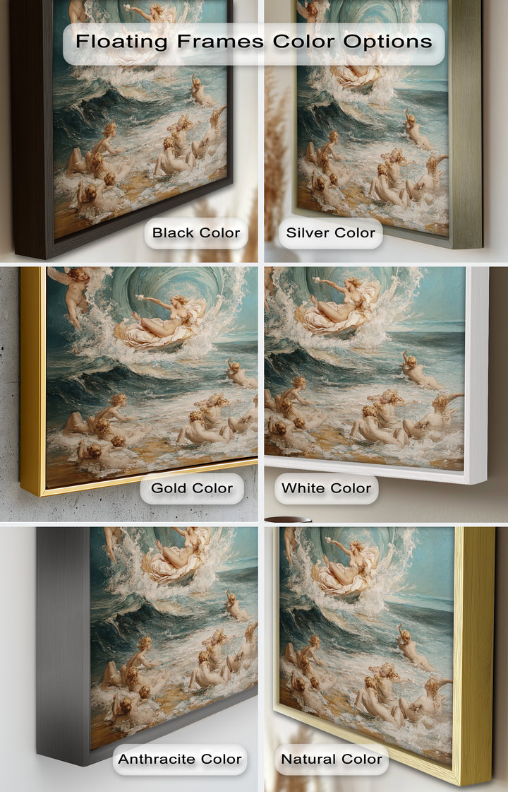 The Birth of Beauty – Mythic Seafoam and Cherubs Nude Oil Painting