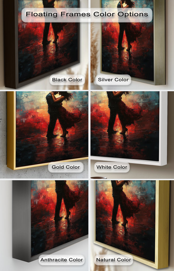 Eternal Flame – Embracing Couple at Sunset Love Oil Painting