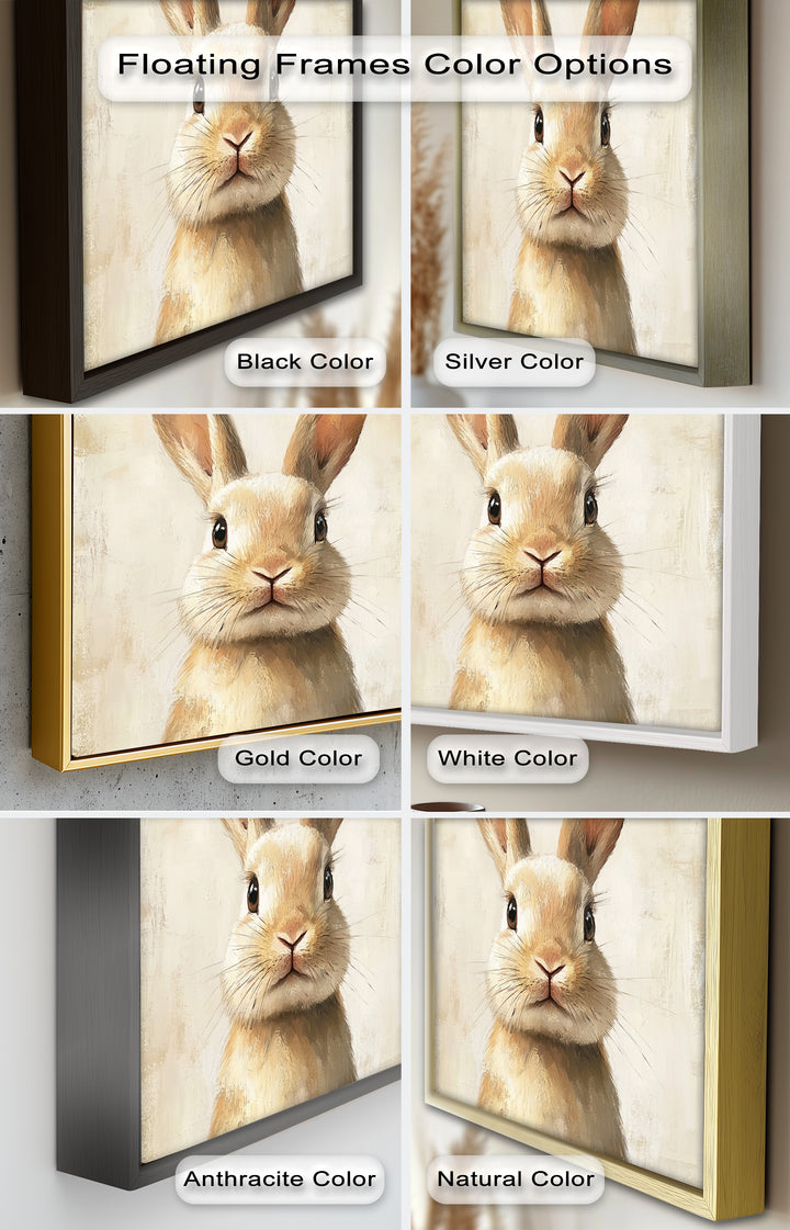 Soft-Gazed Bunny in Cream Hues - Animal Oil Painting