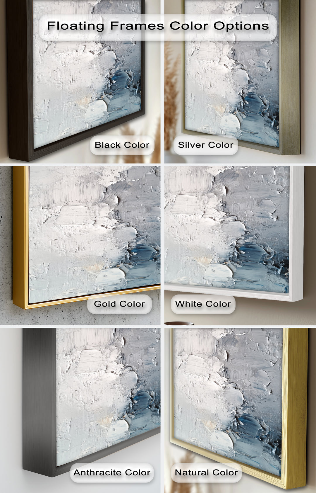 Iced Tides – Monochromes abstraktes Ölgemälde