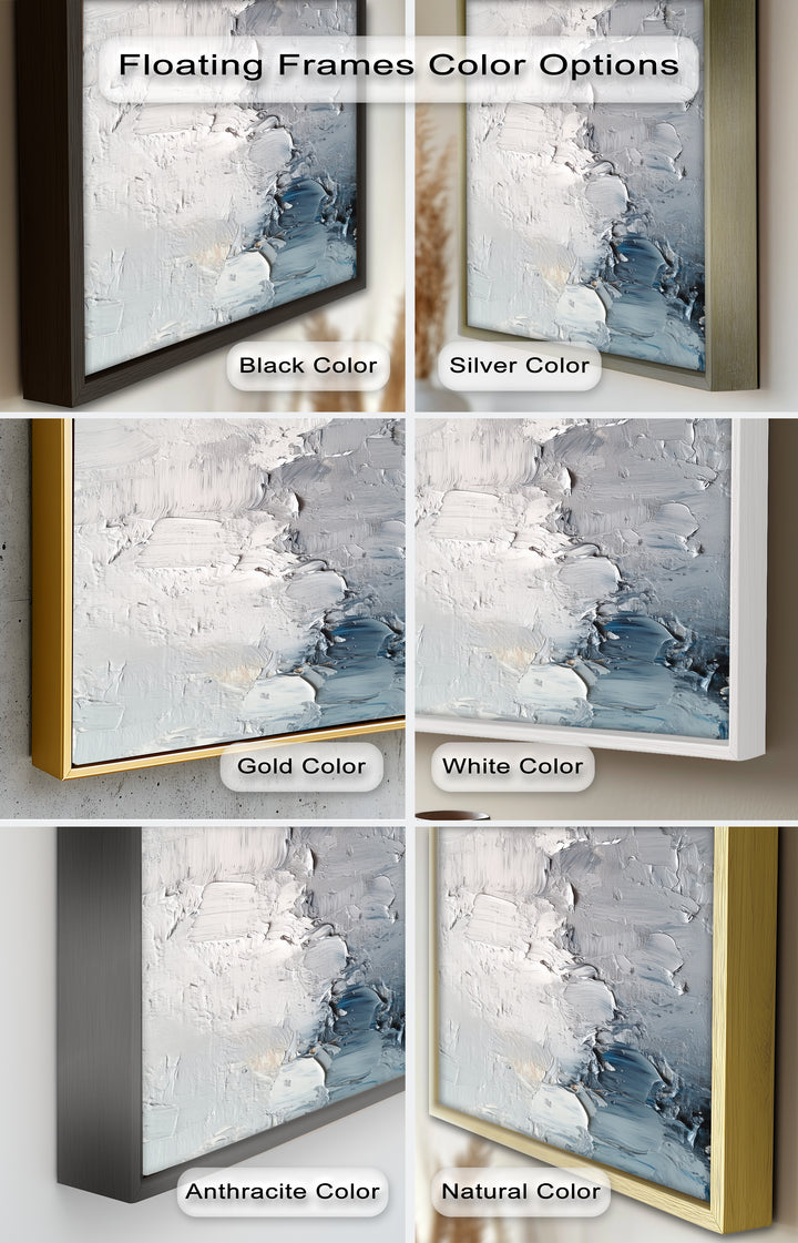 Iced Tides – Monochromes abstraktes Ölgemälde