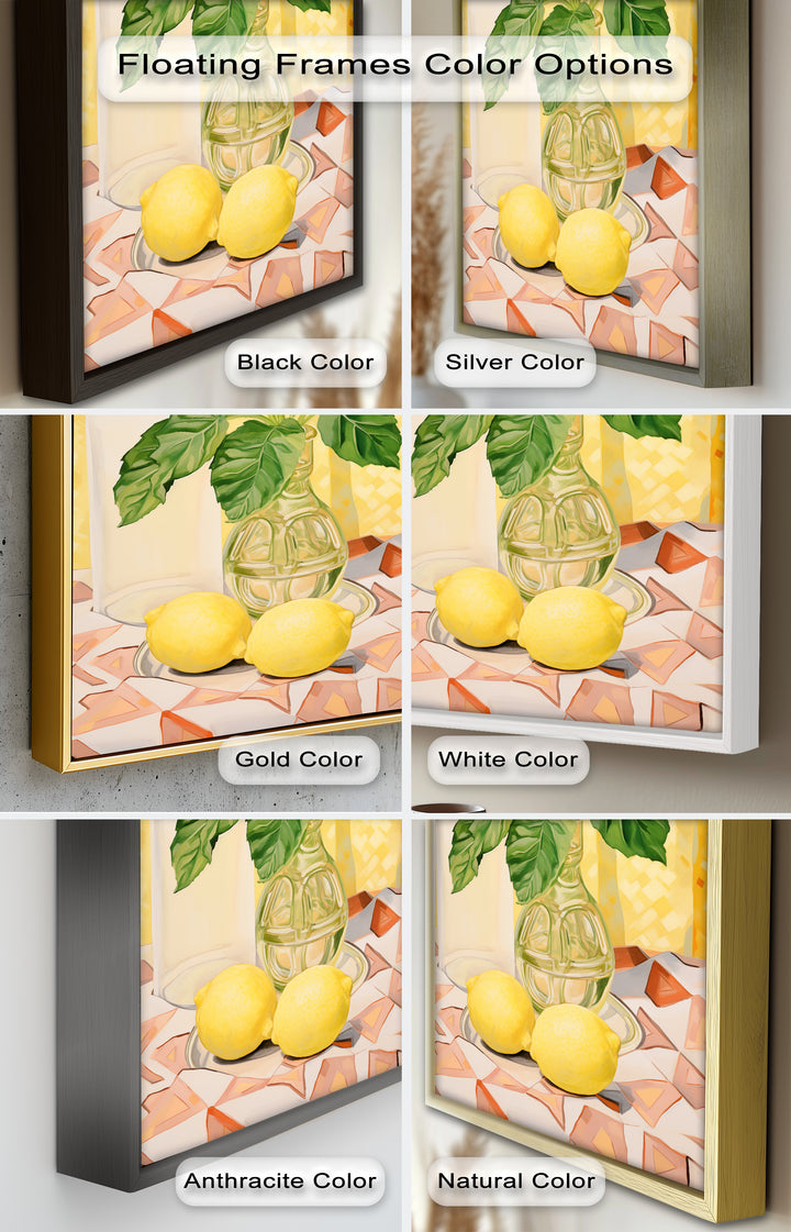 Lemon & Leaf Kitchen Art – Framed Oil Painting