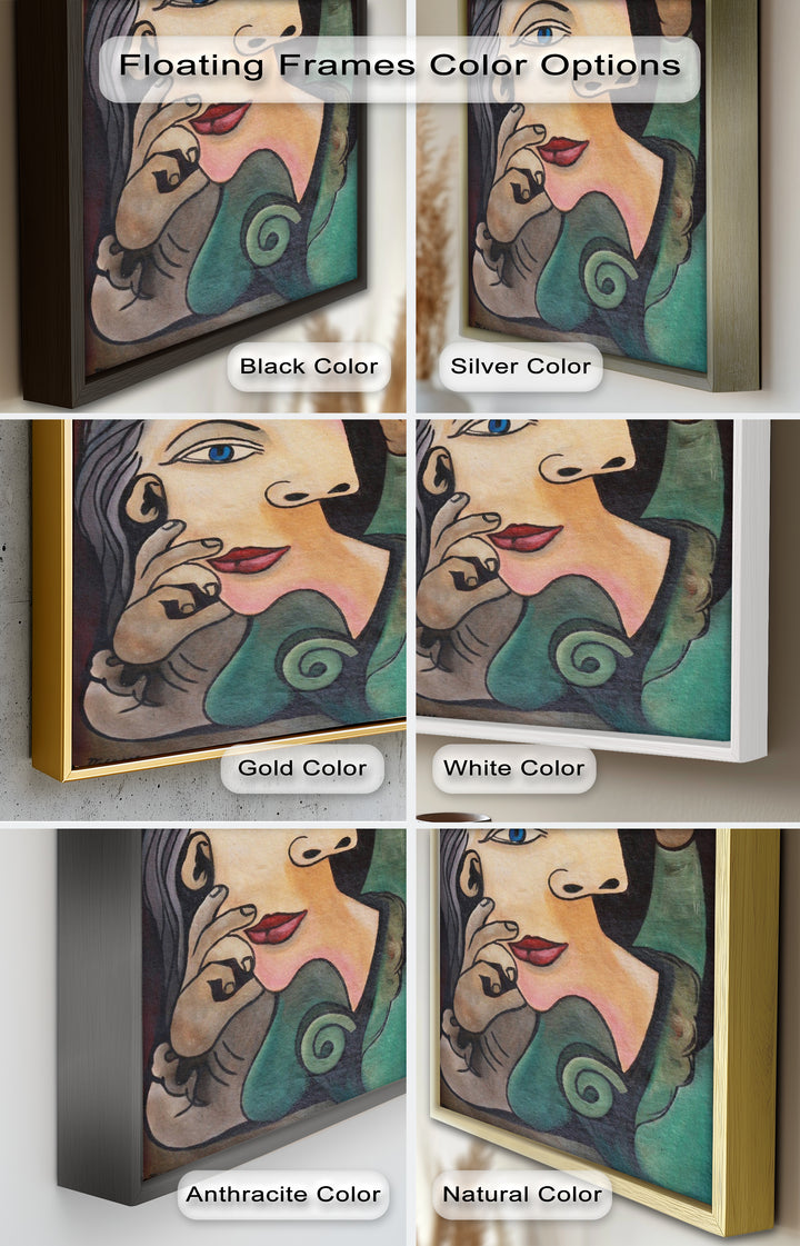 Quiet Bloom – Woman with Yellow Flower Picasso Oil Painting