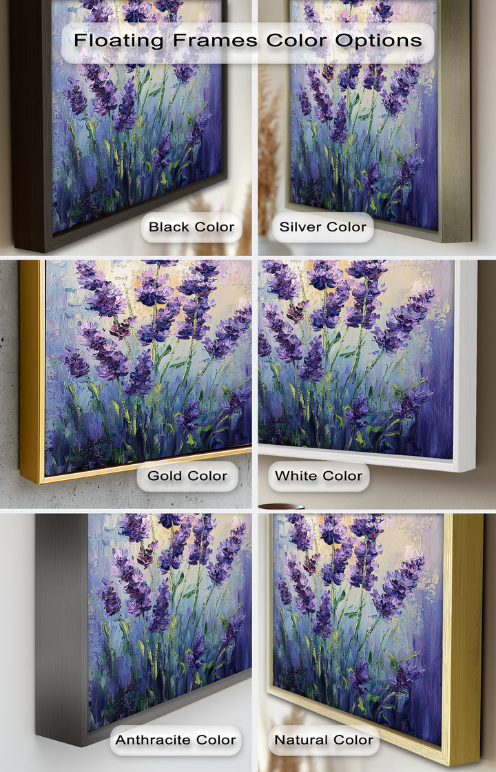 Lavender Blooms in Textured Harmony - Flower Oil Painting