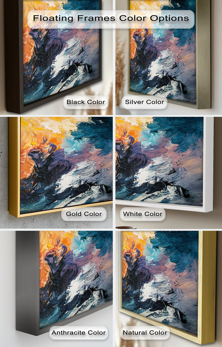 Oceanic Ember – Ölgemälde mit kräftiger abstrakter Textur