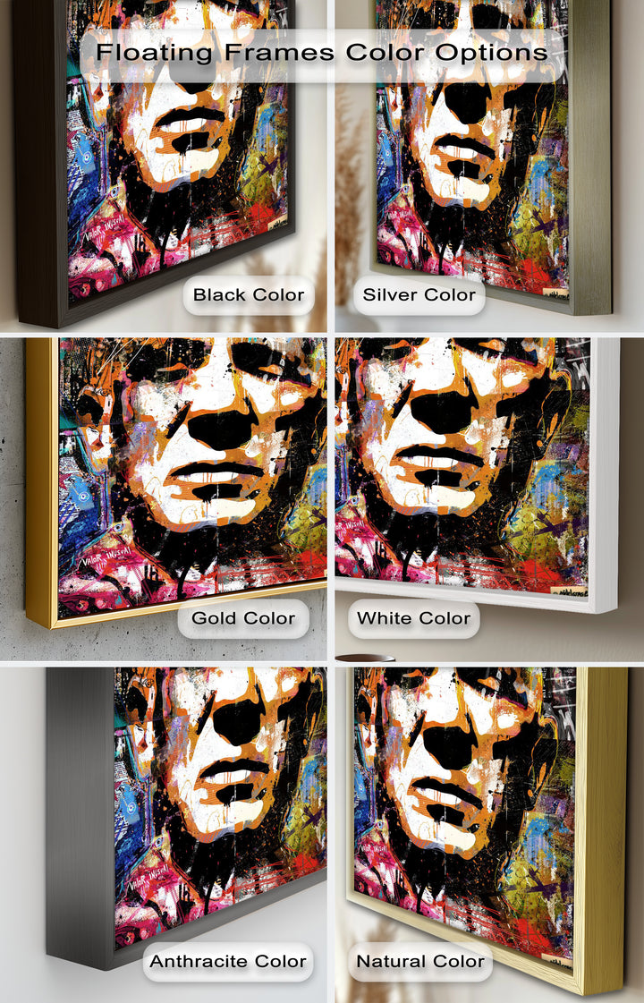 Graffiti Face Portrait Wall Art – Urban Abstract Oil Painting