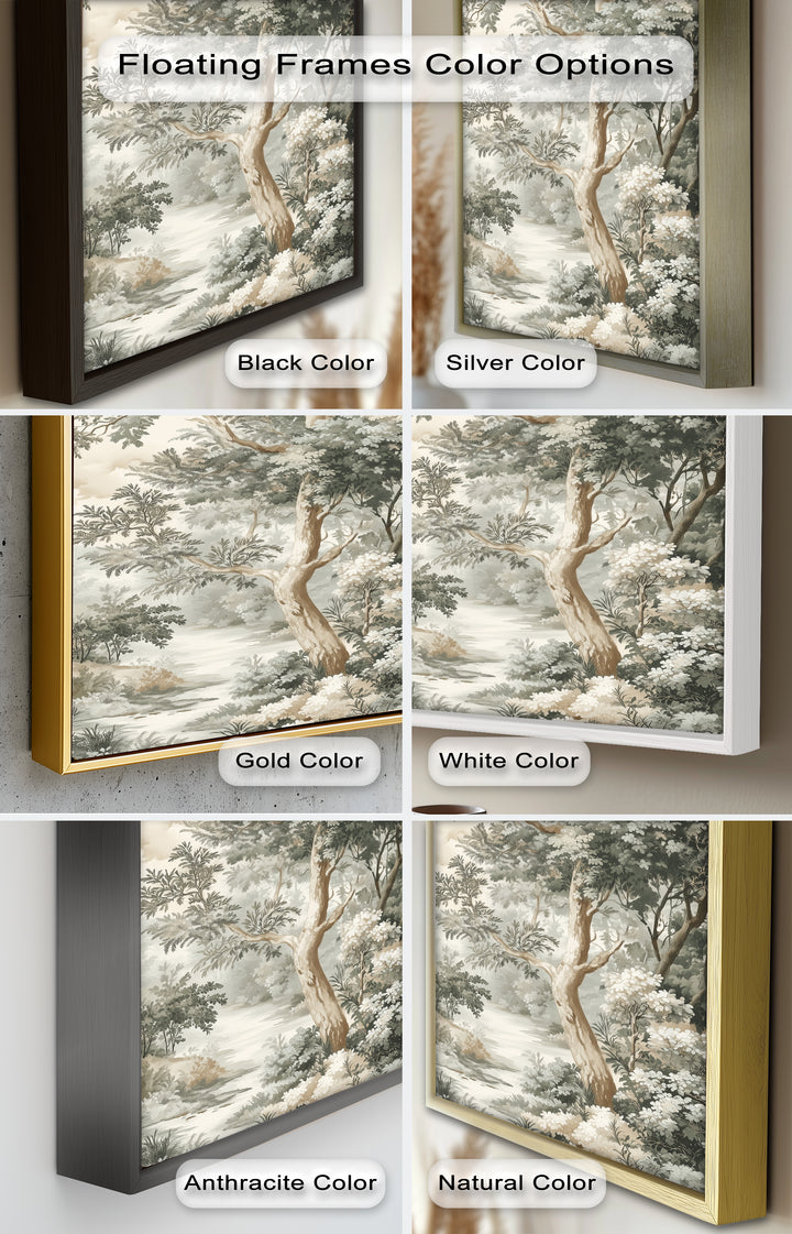 Nature Wall Art - Sepia Forest Landscape Oil Painting