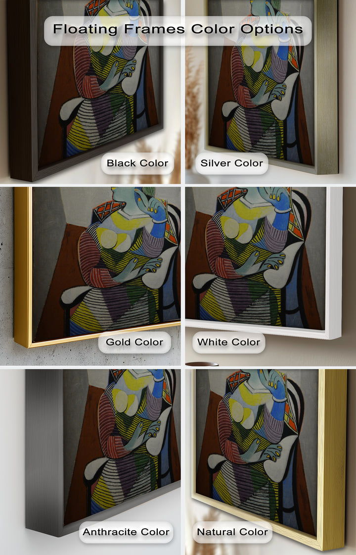 Striped Thoughts – Colorful Woman in Hat Picasso Oil Painting