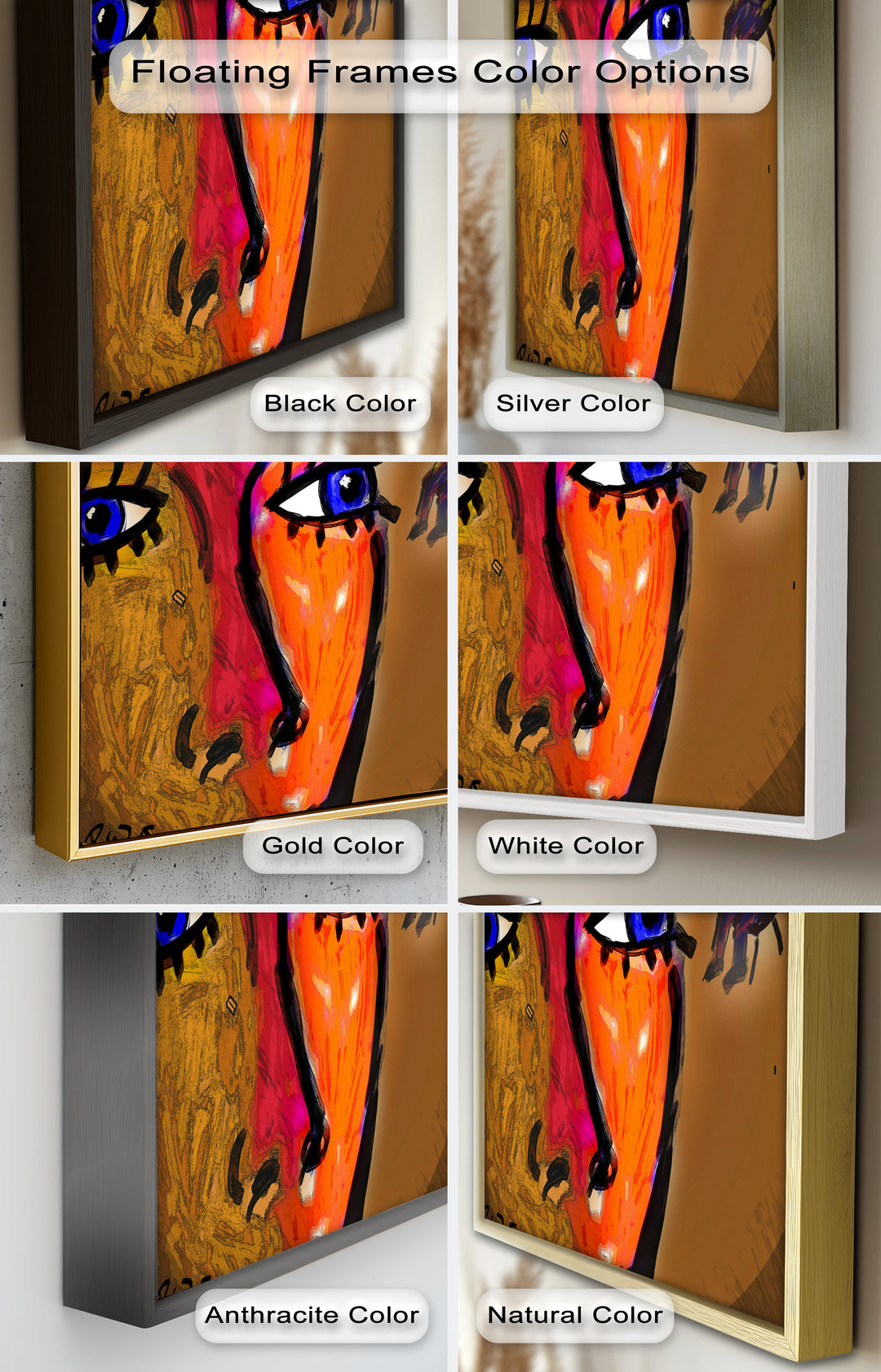 Gaze of Fire – Abstract Portrait with Distant Figure Picasso Oil Painting