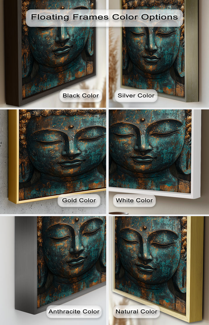 Turquoise Buddha Wall Art – Religious Oil Painting
