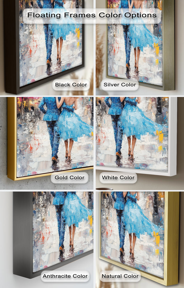Forever in the Rain – Romantic Couple Love Oil Painting