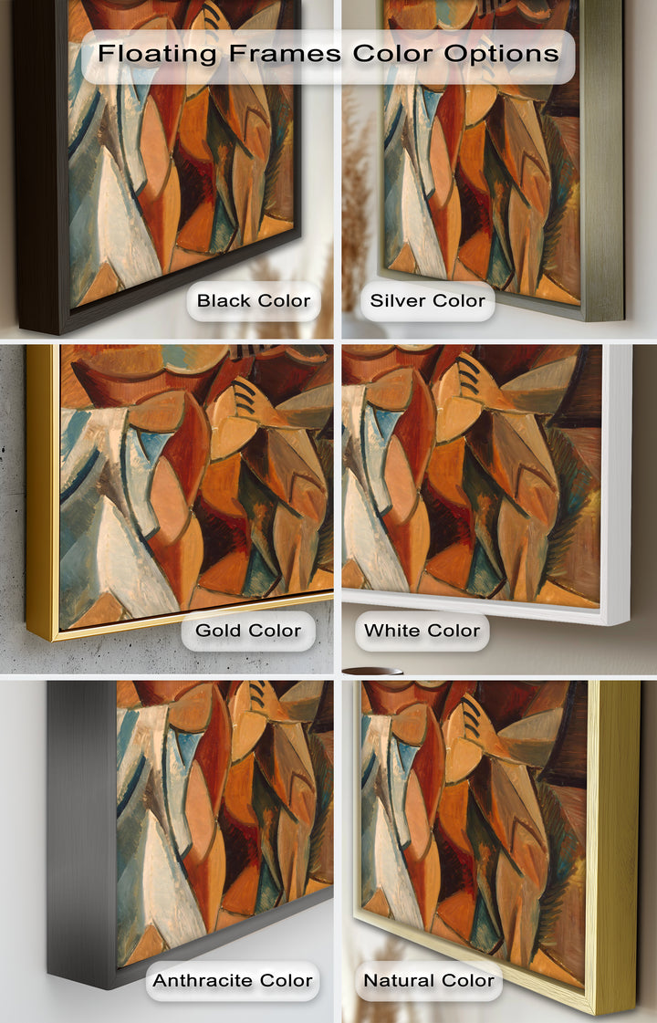Abstract Embrace in Earth Tones - Picasso Oil Painting
