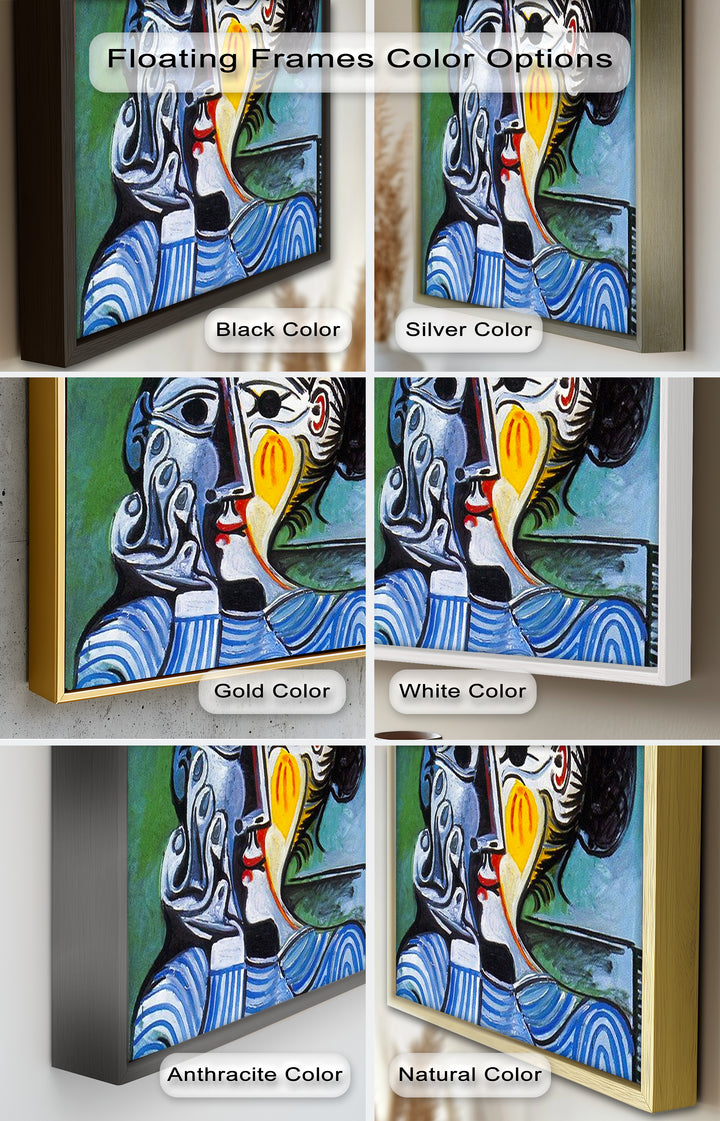 Woman in Striped Shirt – Bold Cubist Picasso Oil Painting