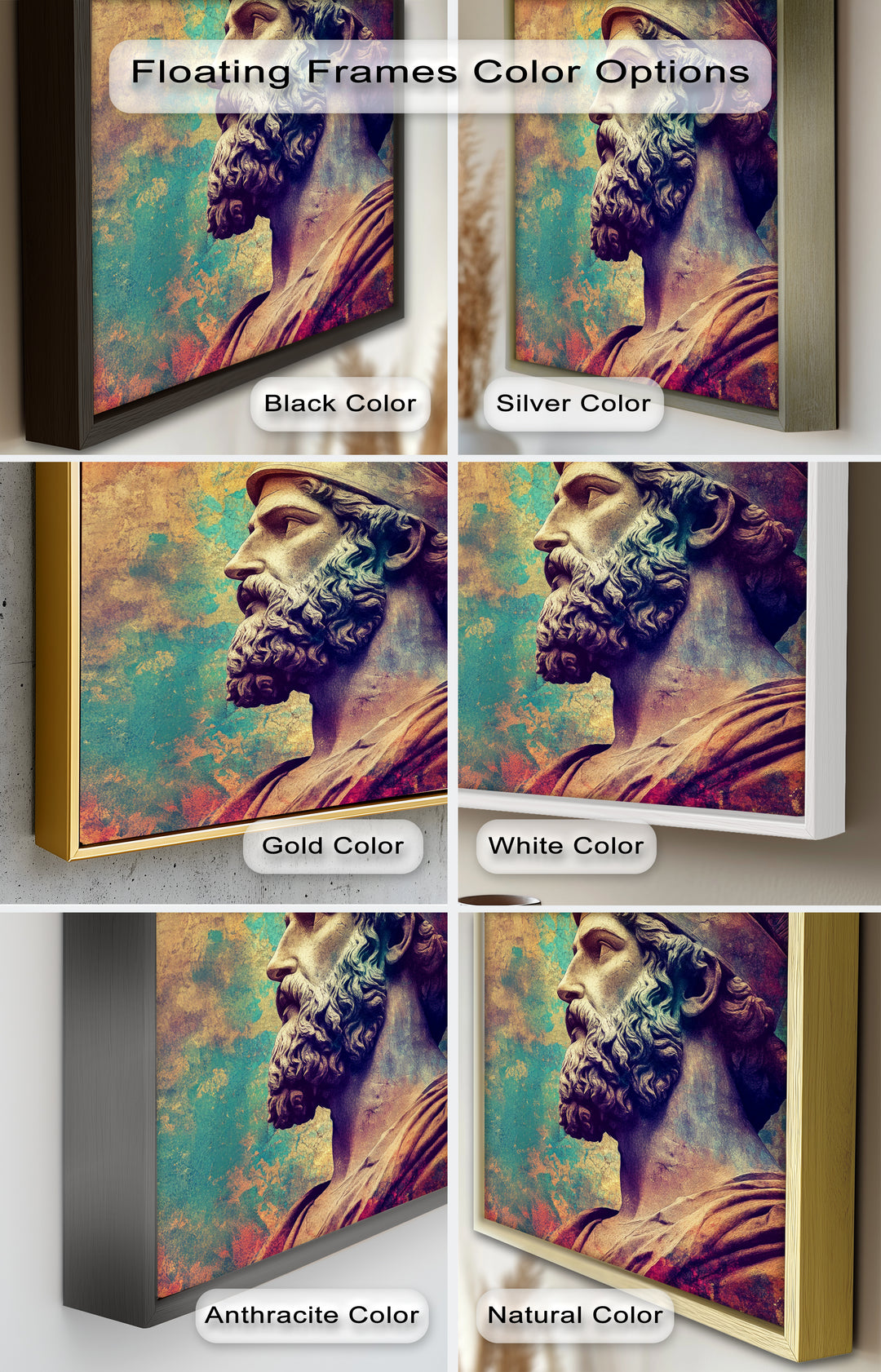 Greek Hero Bust - Mythology Oil Painting
