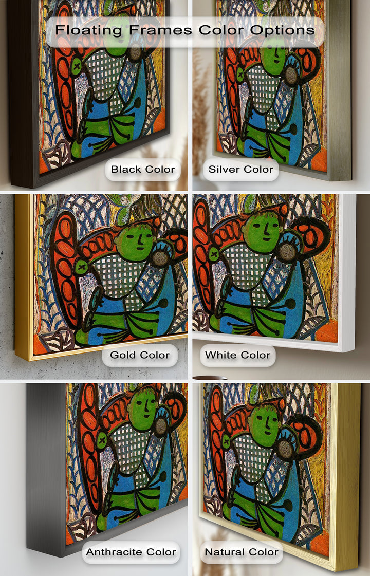 Green Embrace – Mother and Child Picasso Oil Painting