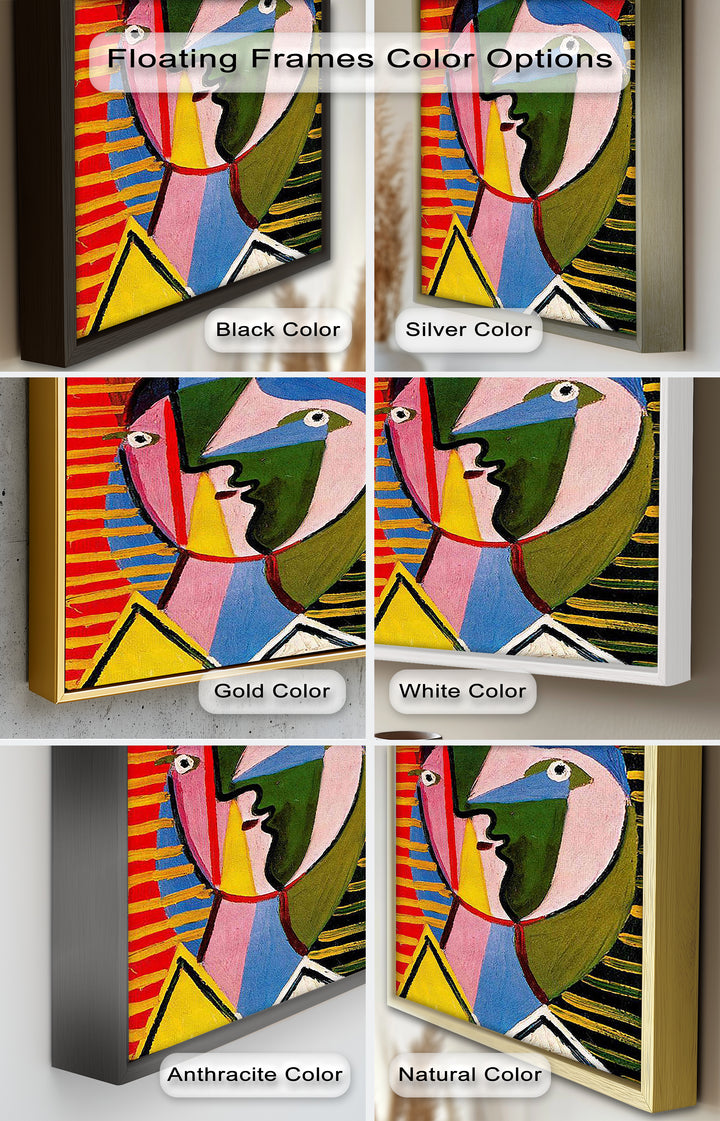 Vibrant Abstract Face – Cubist Oil Painting