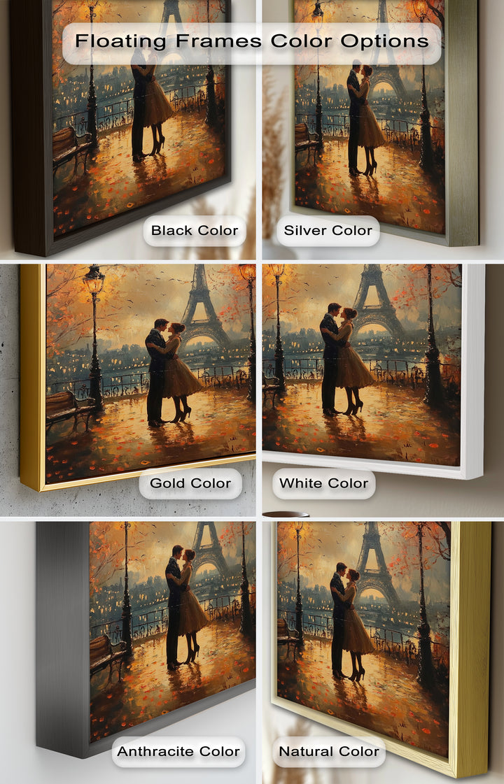 Paris Moonlight – Lovers Beneath the Eiffel Tower Love Oil Painting