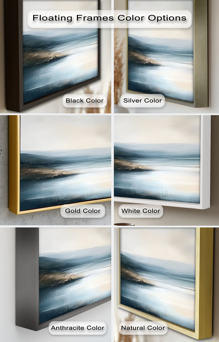 Nature Wall Art-Minimalist Lake Landscape Oil Painting