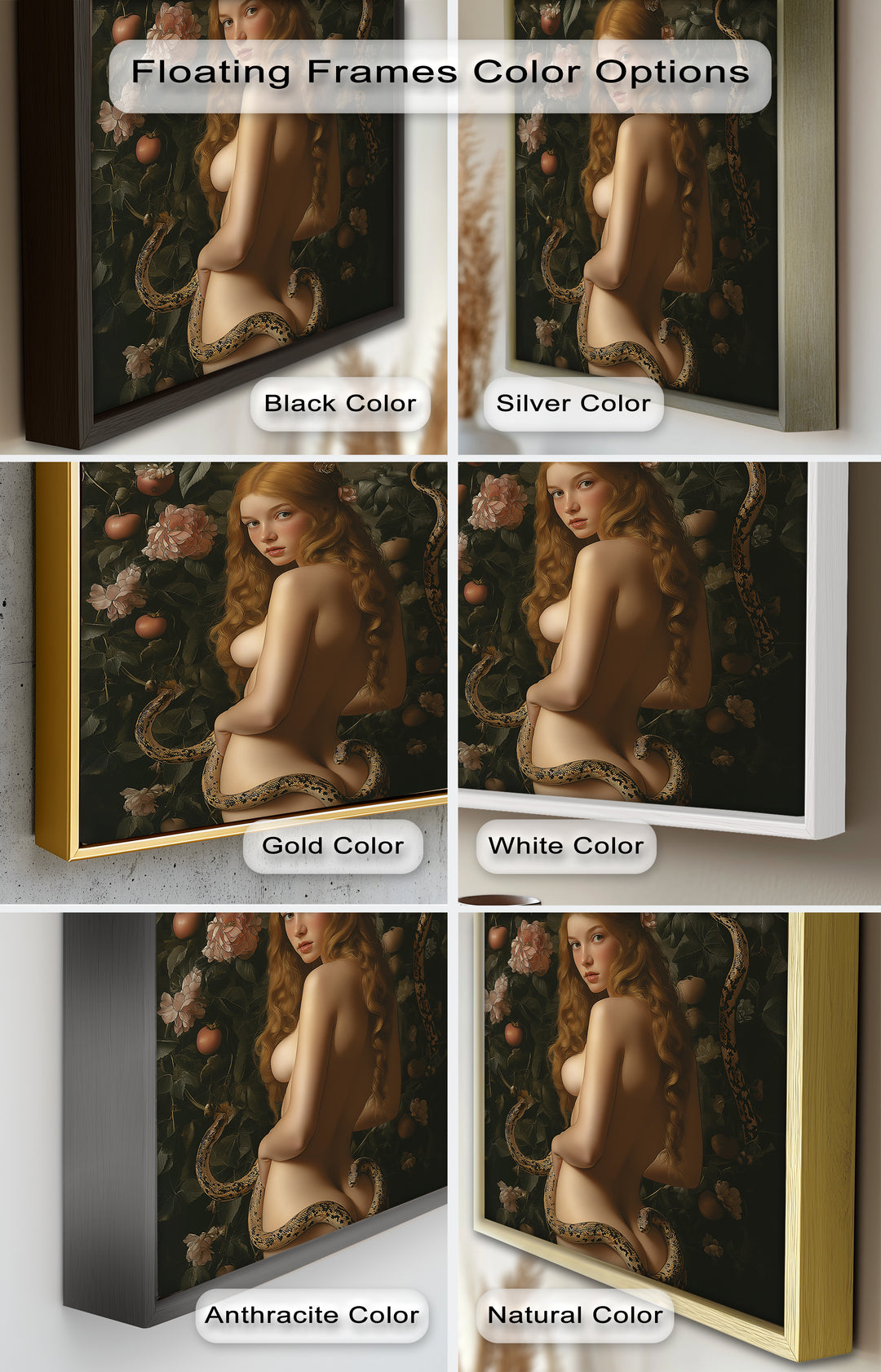 Eve in the Garden – Symbolic Temptation Mythology Oil Painting